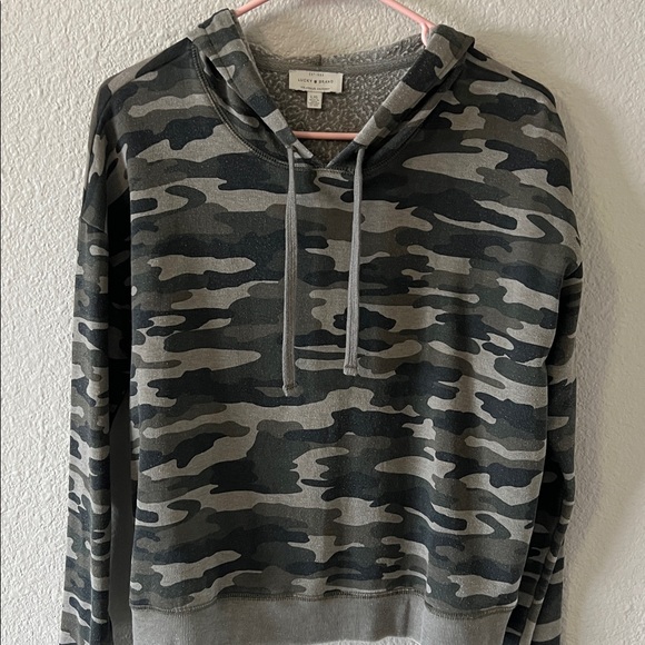 Lucky Brand Camouflage Hoodie Sweater Large - Picture 2 of 4